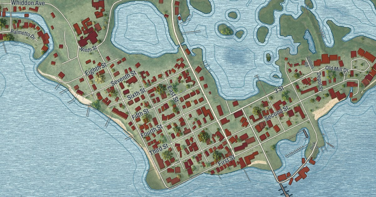 Map of Cedar Key, Florida in 2026