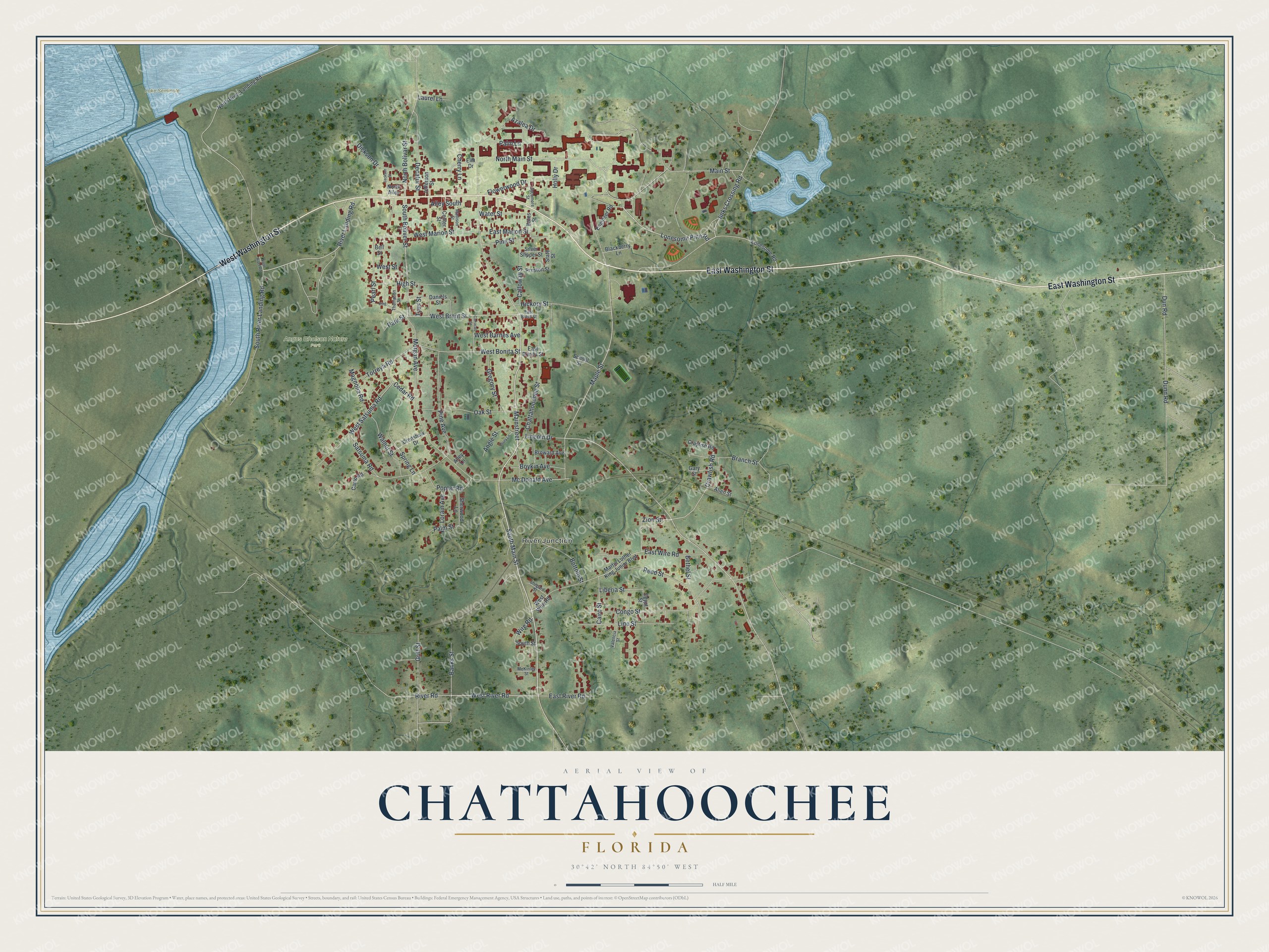 Watermarked full-map preview of Chattahoochee, Florida