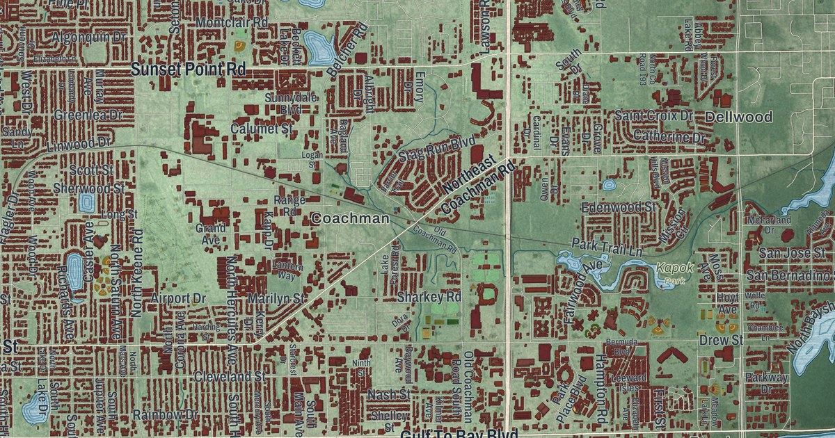Map of Clearwater, Florida in 2026