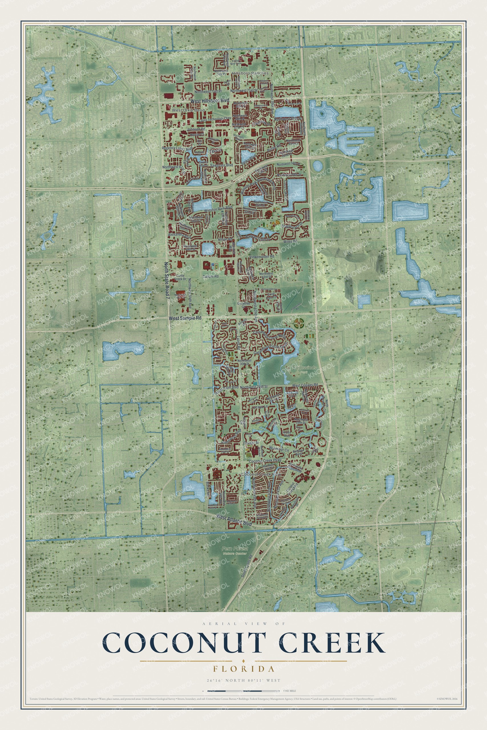 Watermarked full-map preview of Coconut Creek, Florida