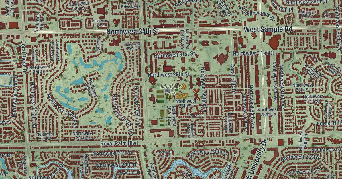 Map of Coral Springs, Florida in 2026