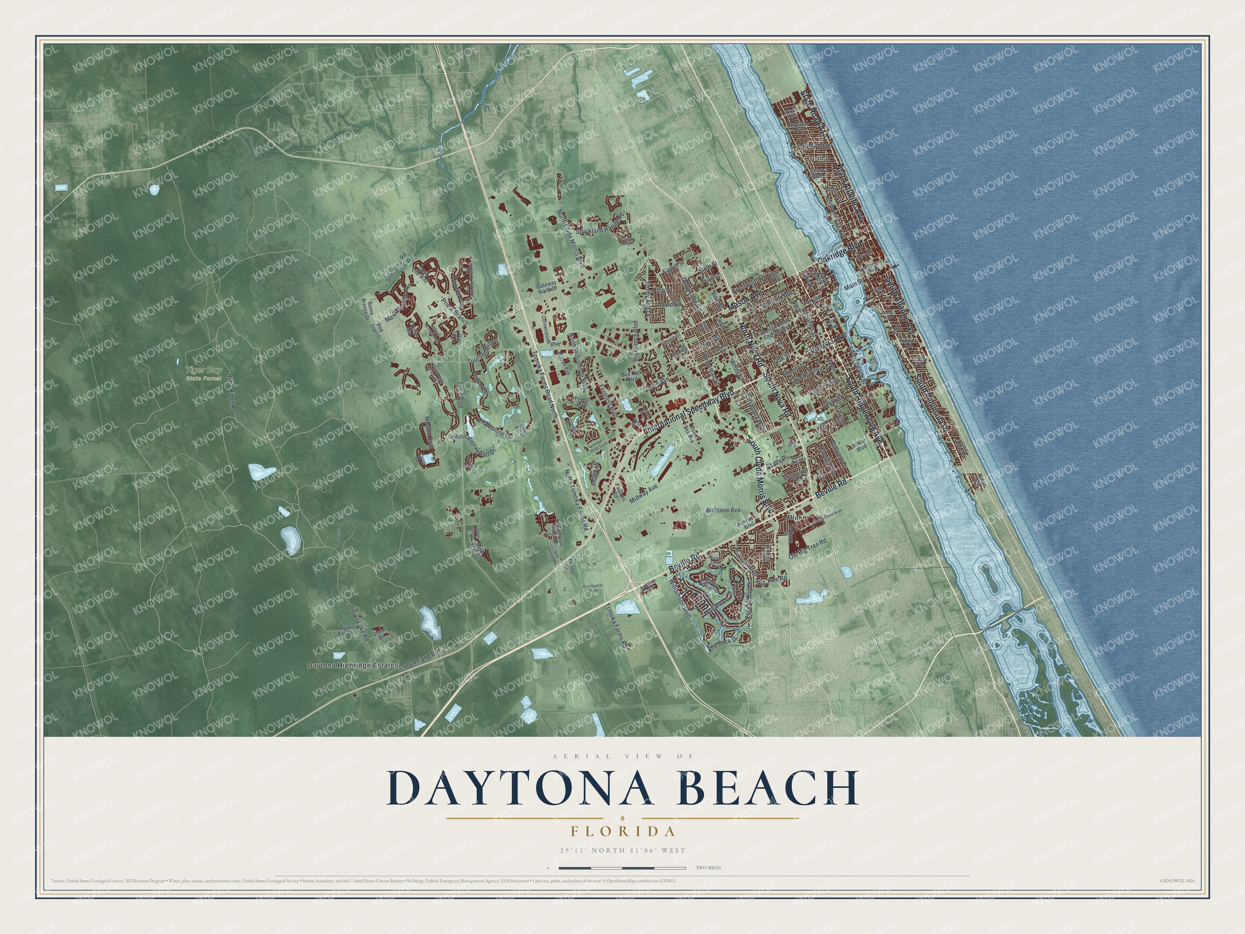 Watermarked full-map preview of Daytona Beach, Florida