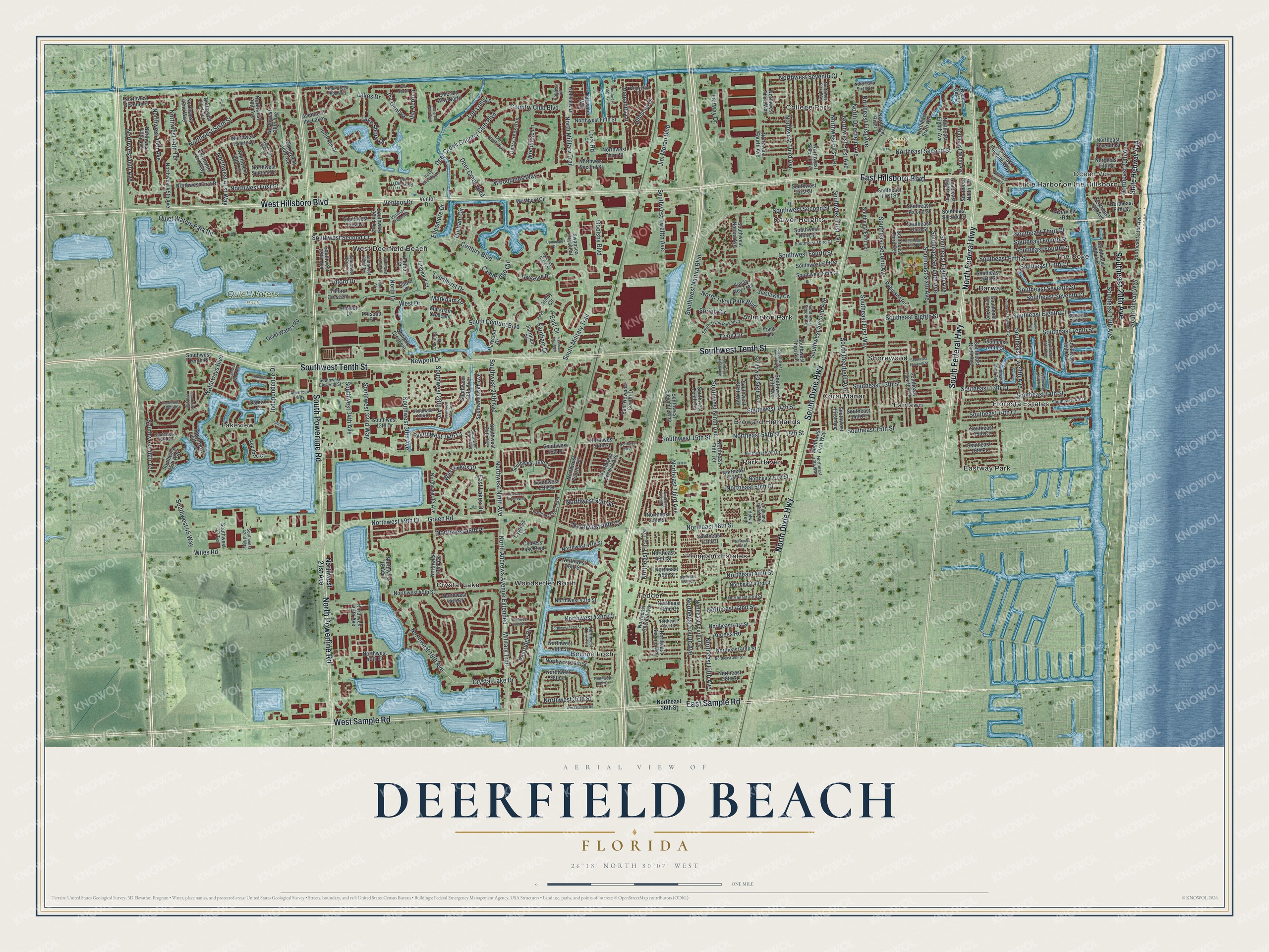 Watermarked full-map preview of Deerfield Beach, Florida