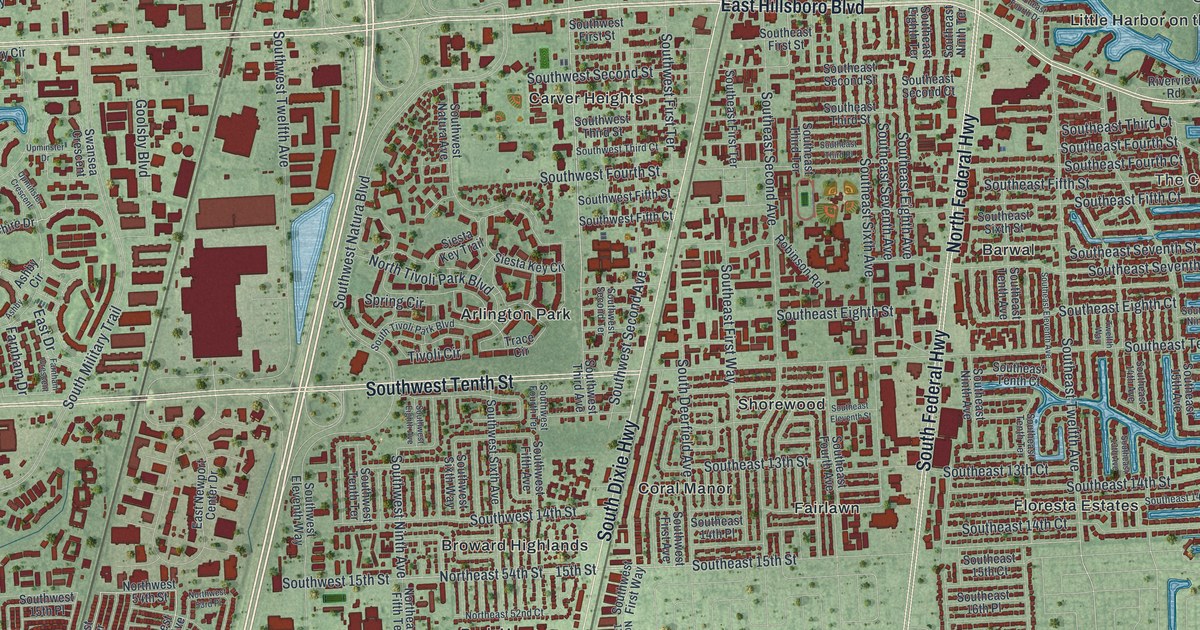 Map of Deerfield Beach, Florida in 2026