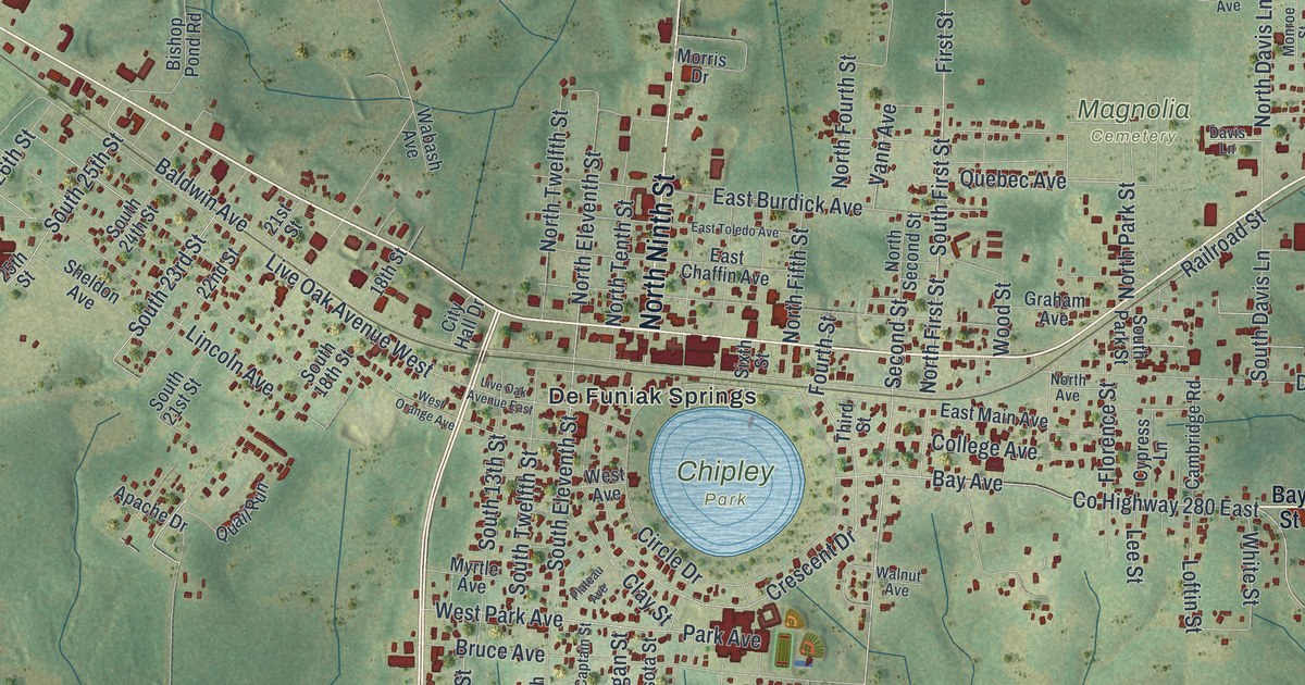 Map of DeFuniak Springs, Florida in 2026