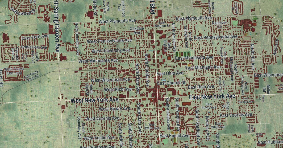 Map of DeLand, Florida in 2026