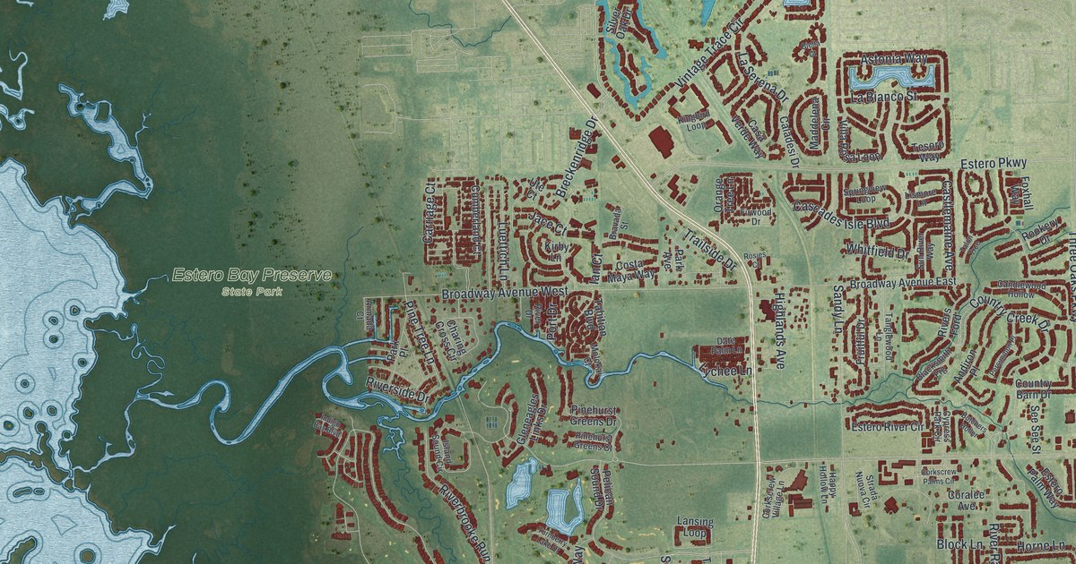 Map of Estero, Florida in 2026