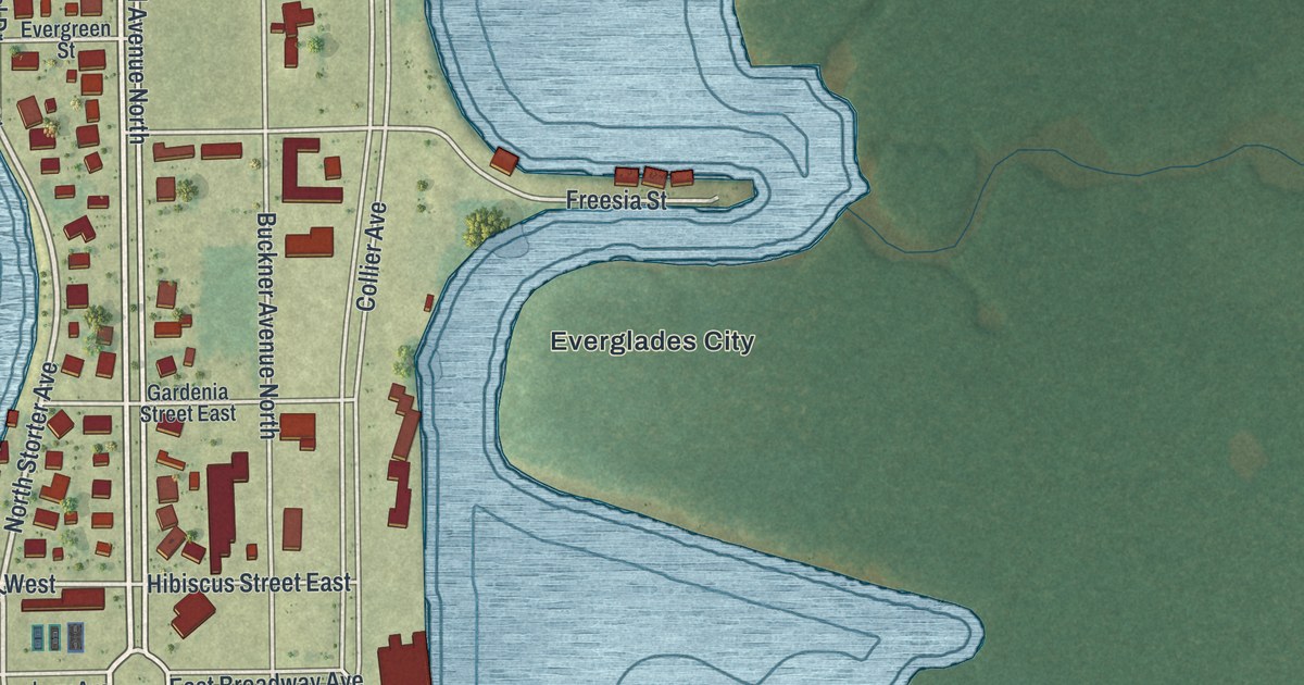 Map of Everglades, Florida in 2026