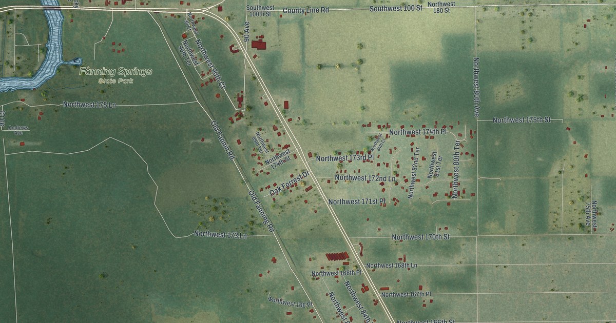 Map of Fanning Springs, Florida in 2026