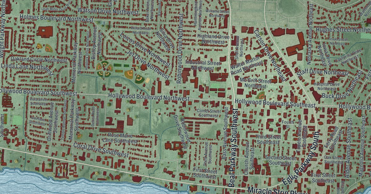 Map of Fort Walton Beach, Florida in 2026