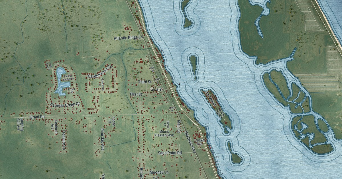 Map of Grant-Valkaria, Florida in 2026