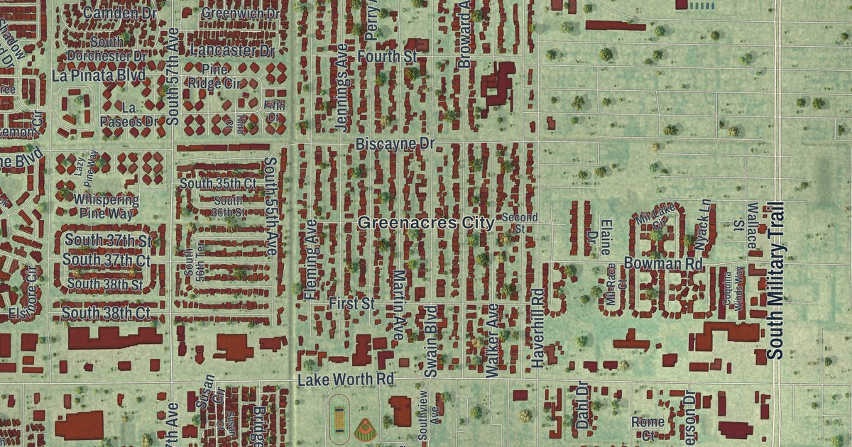 Map of Greenacres, Florida in 2026