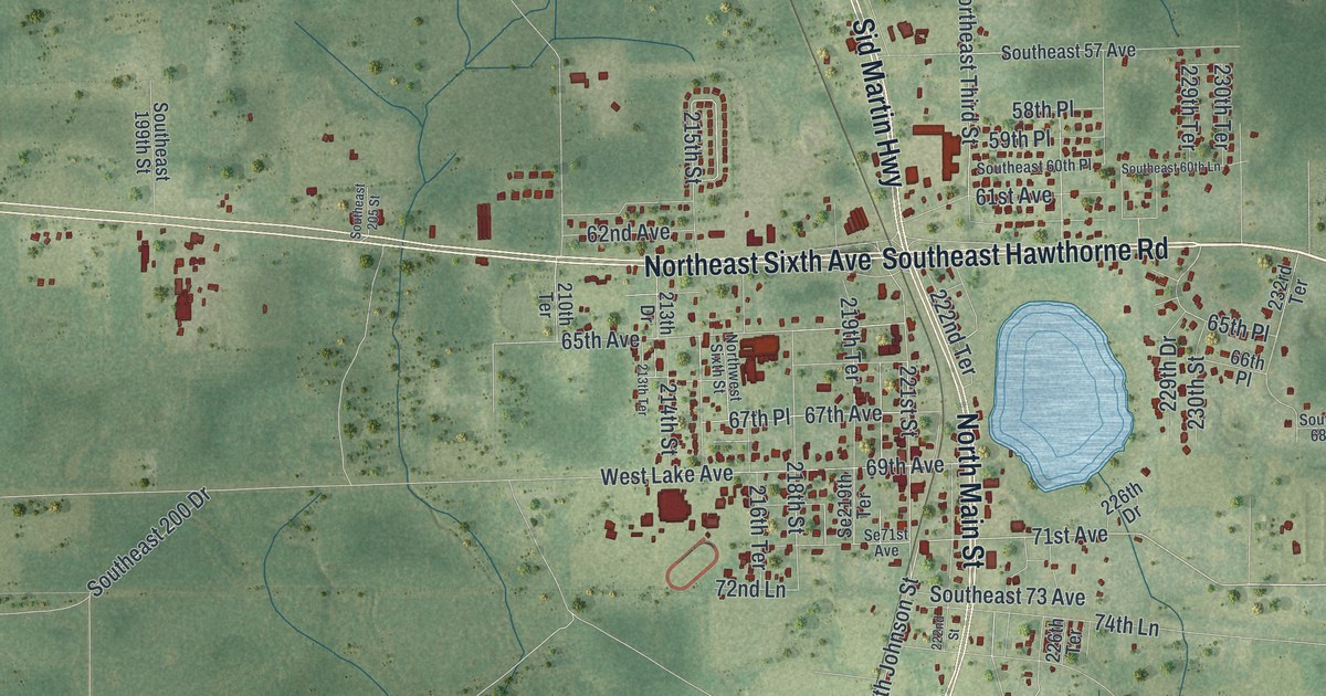 Map of Hawthorne, Florida in 2026