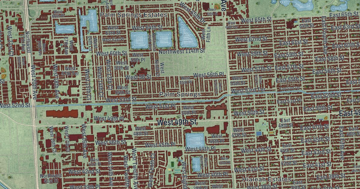 Map of Hialeah, Florida in 2026