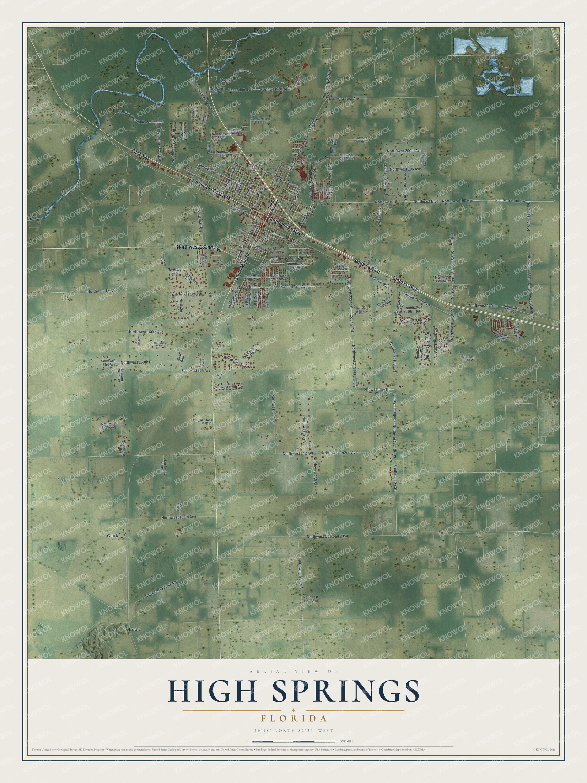 Watermarked full-map preview of High Springs, Florida
