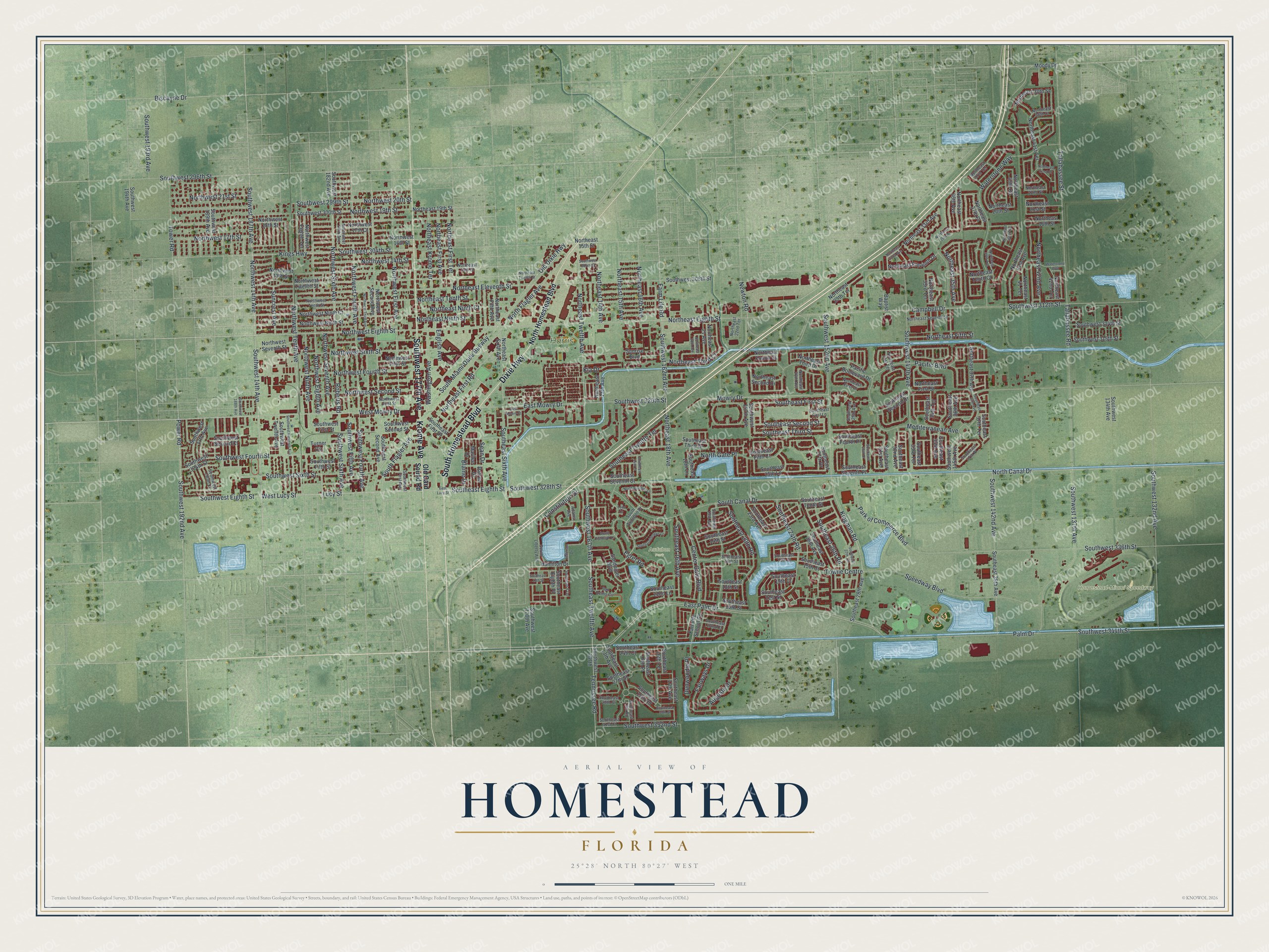 Watermarked full-map preview of Homestead, Florida