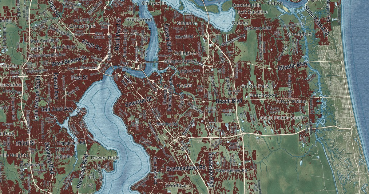 Map of Jacksonville, Florida in 2026