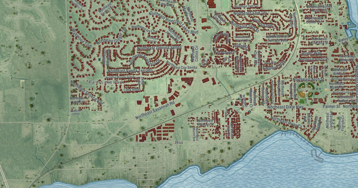 Map of Jensen Beach, Florida in 2026