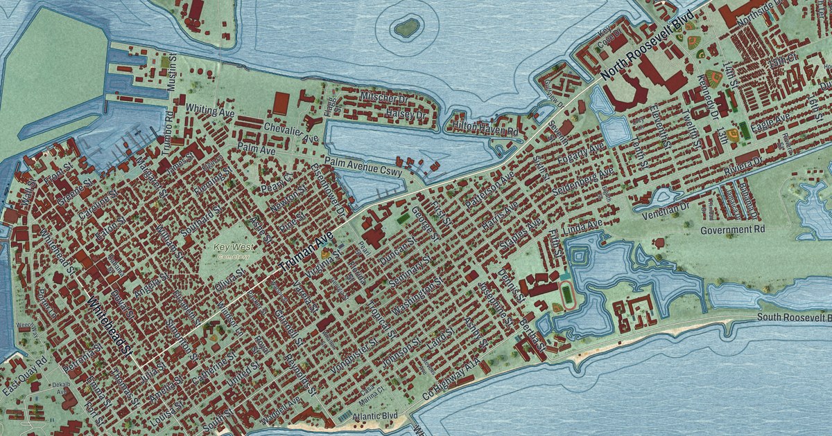 Map of Key West, Florida in 2026