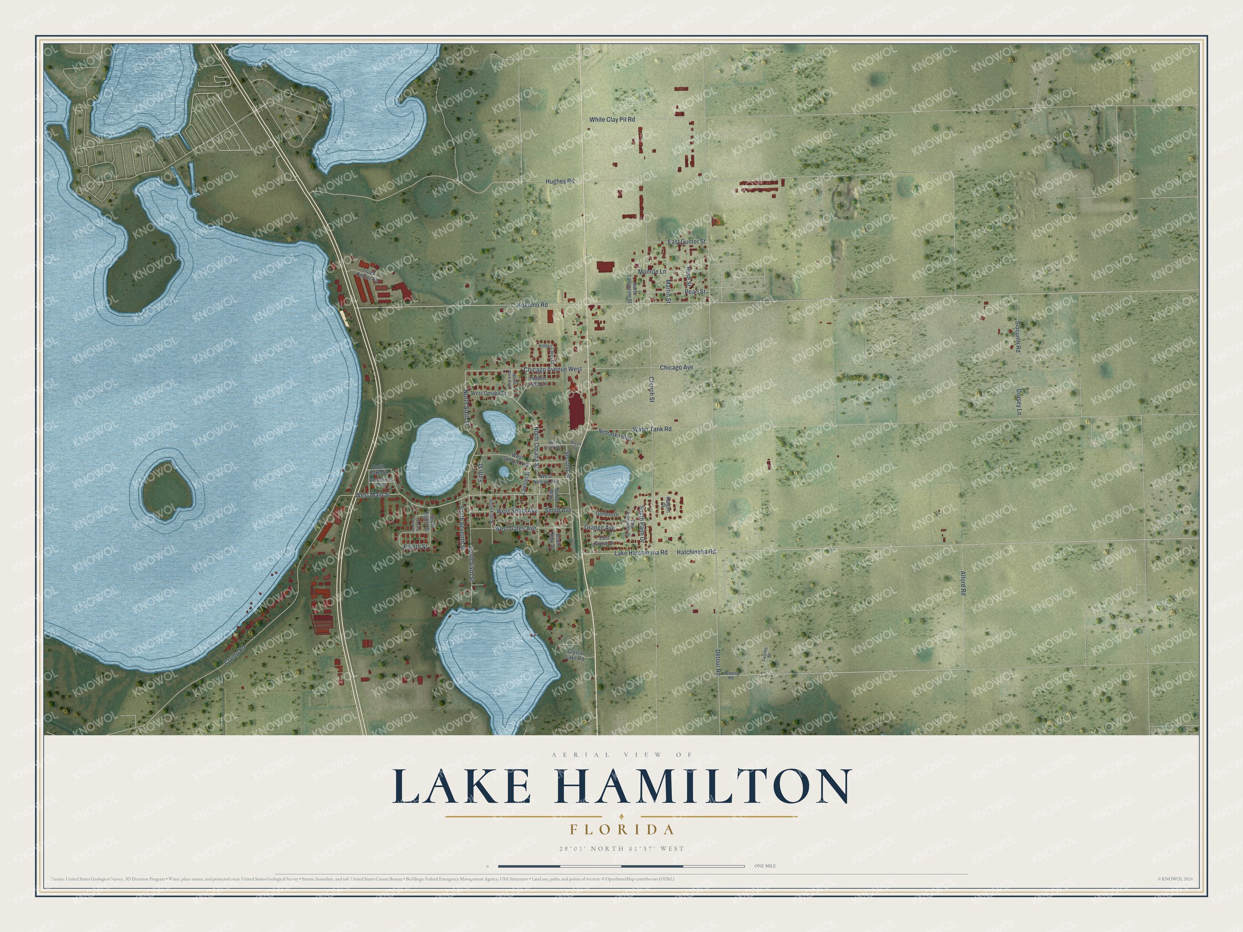 Watermarked full-map preview of Lake Hamilton, Florida