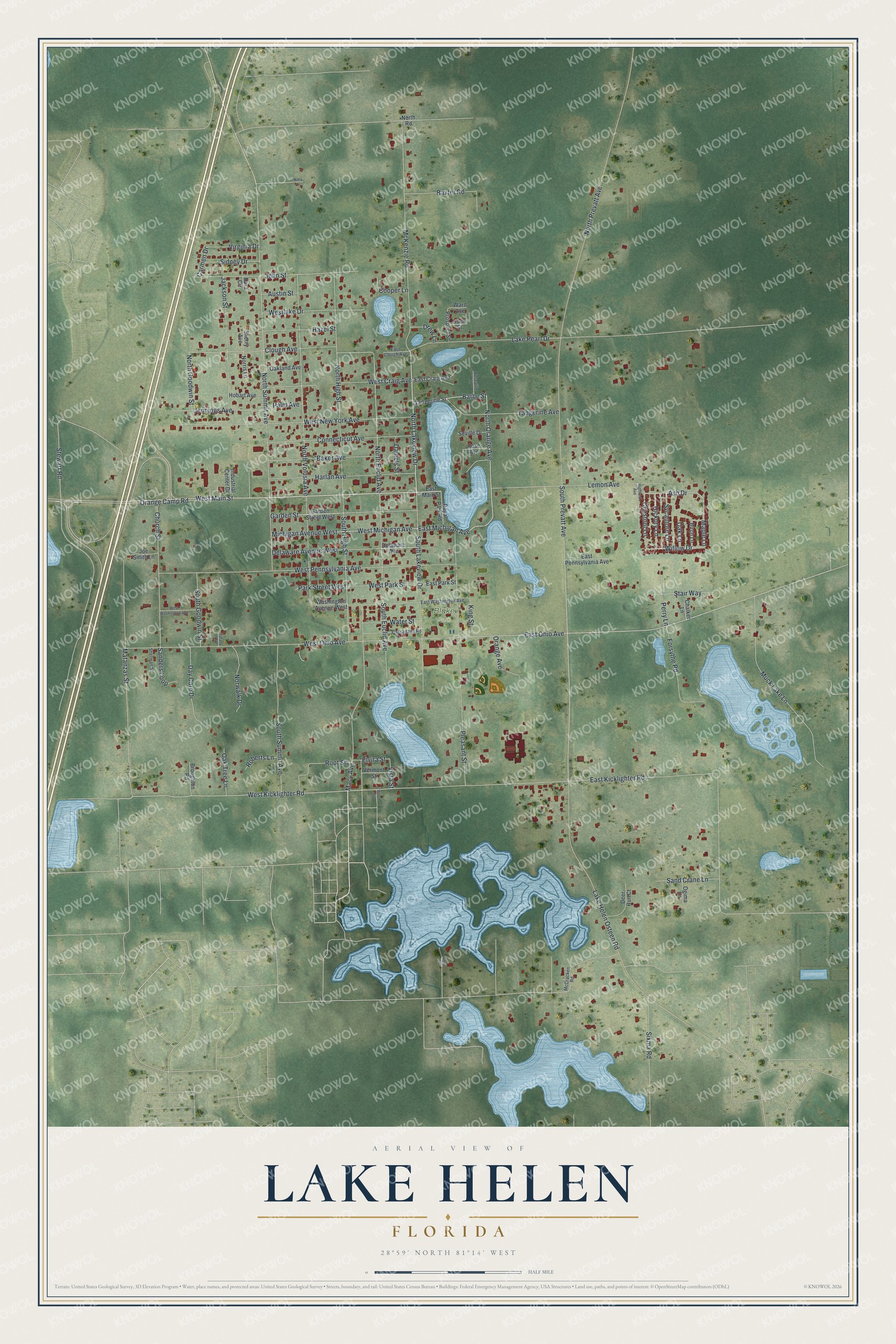 Watermarked full-map preview of Lake Helen, Florida