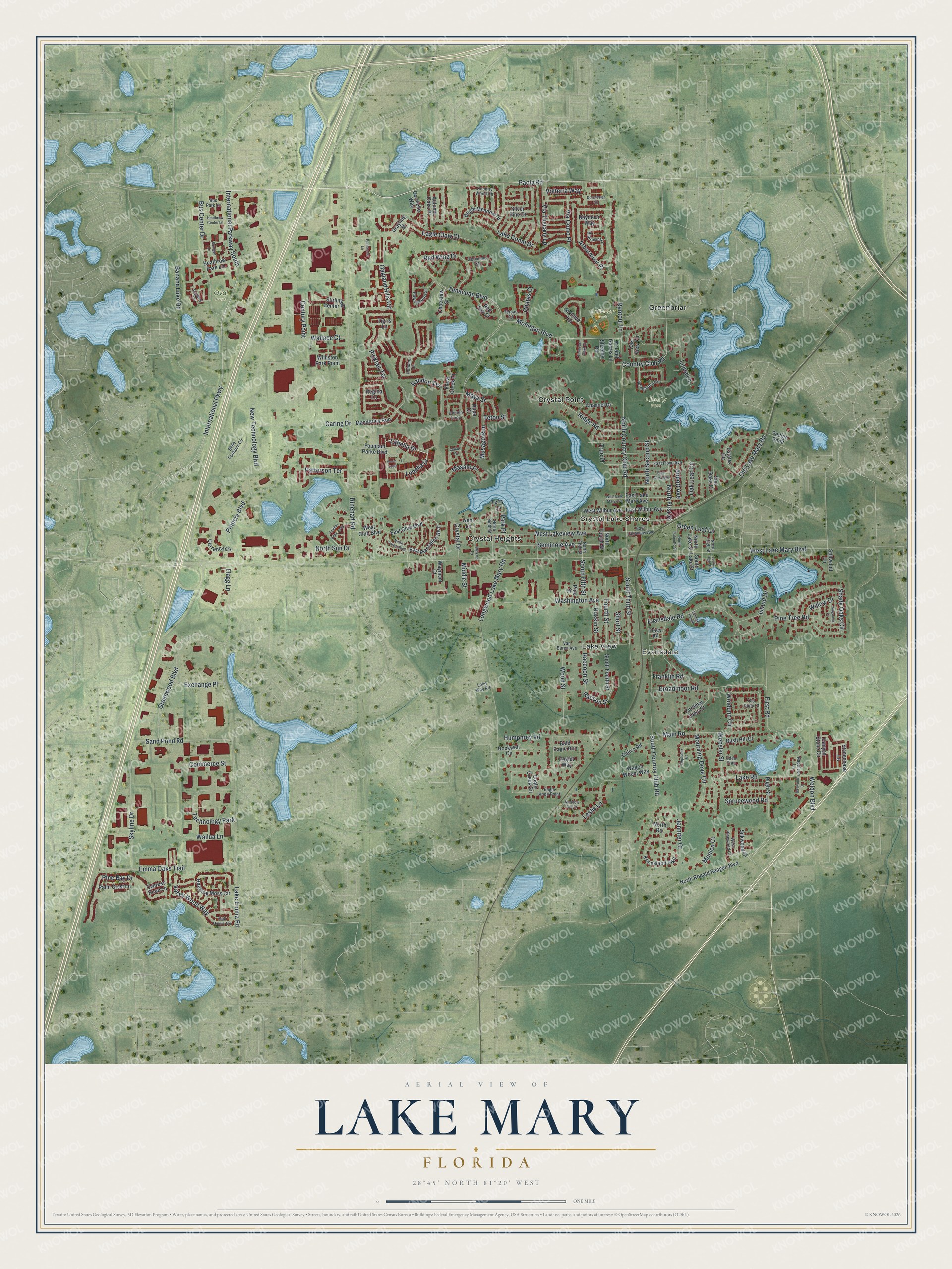 Watermarked full-map preview of Lake Mary, Florida