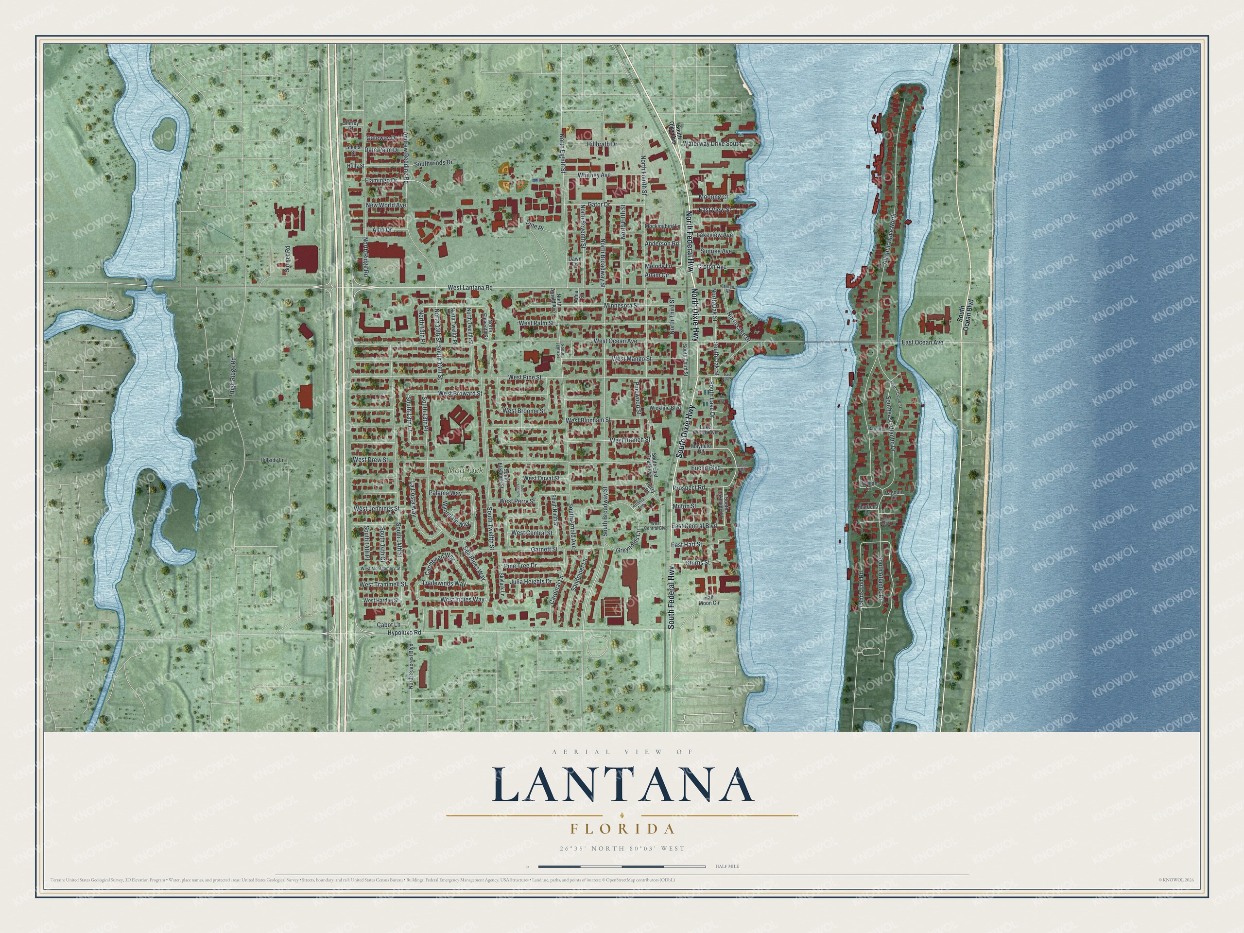 Watermarked full-map preview of Lantana, Florida