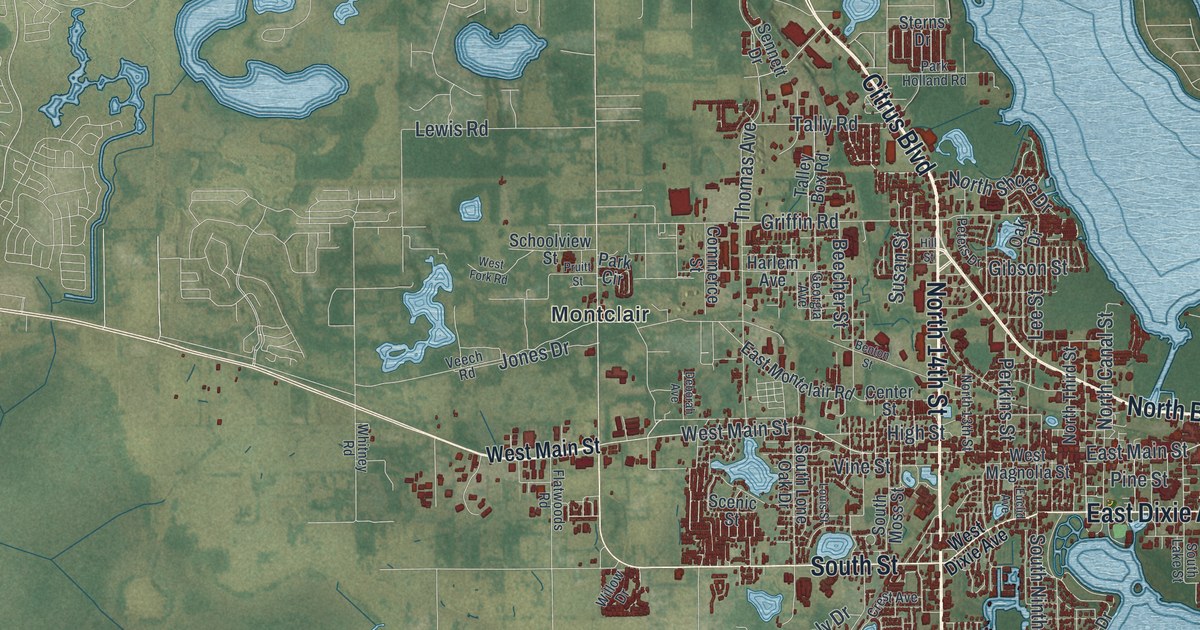 Map of Leesburg, Florida in 2026