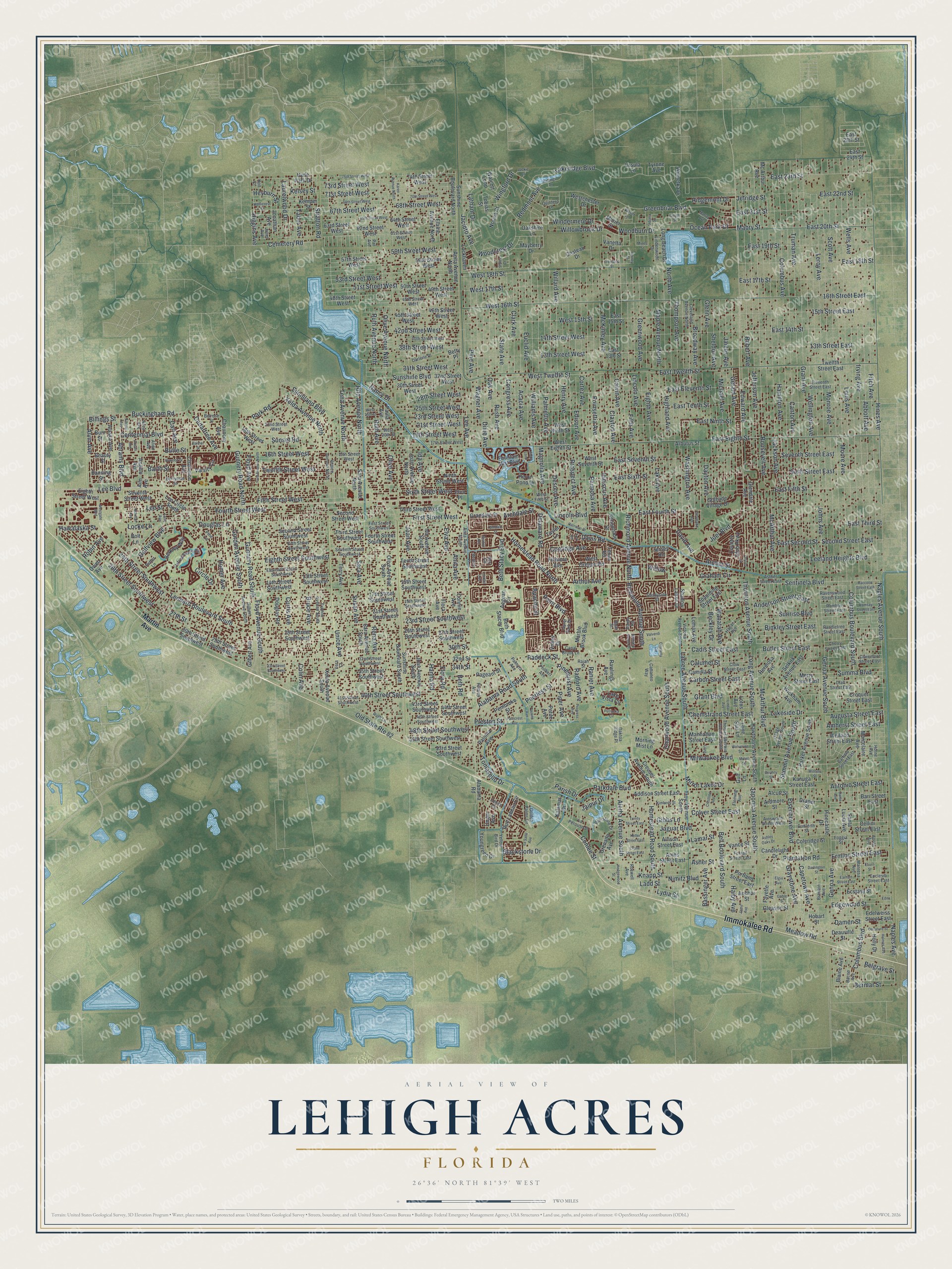Watermarked full-map preview of Lehigh Acres, Florida