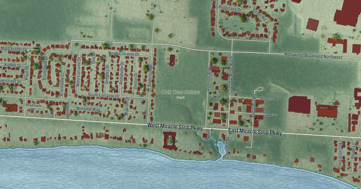 Map of Mary Esther, Florida in 2026