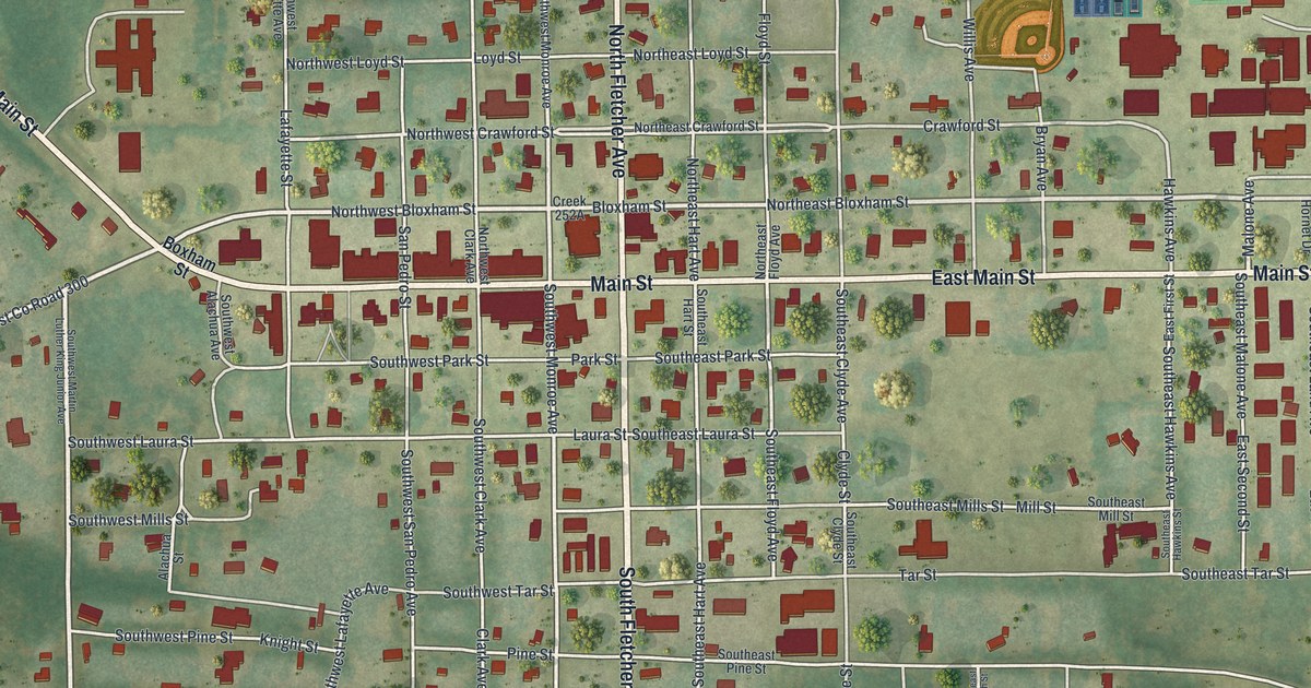Map of Mayo, Florida in 2026