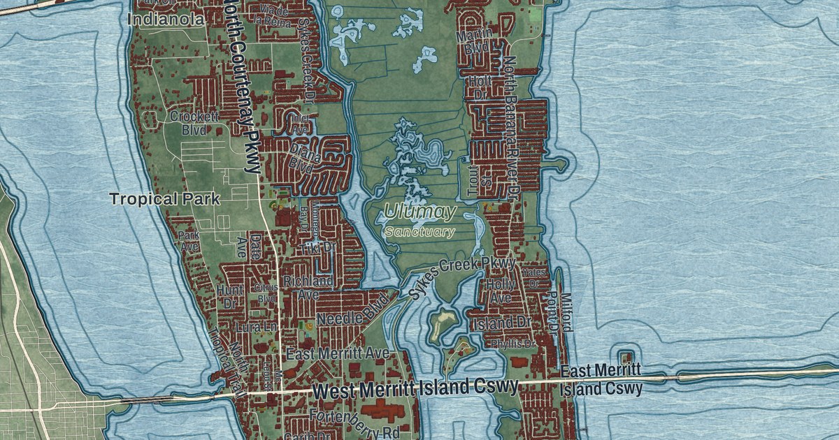 Map of Merritt Island, Florida in 2026