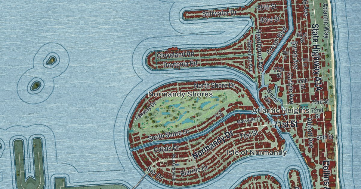 Map of Miami Beach, Florida in 2026