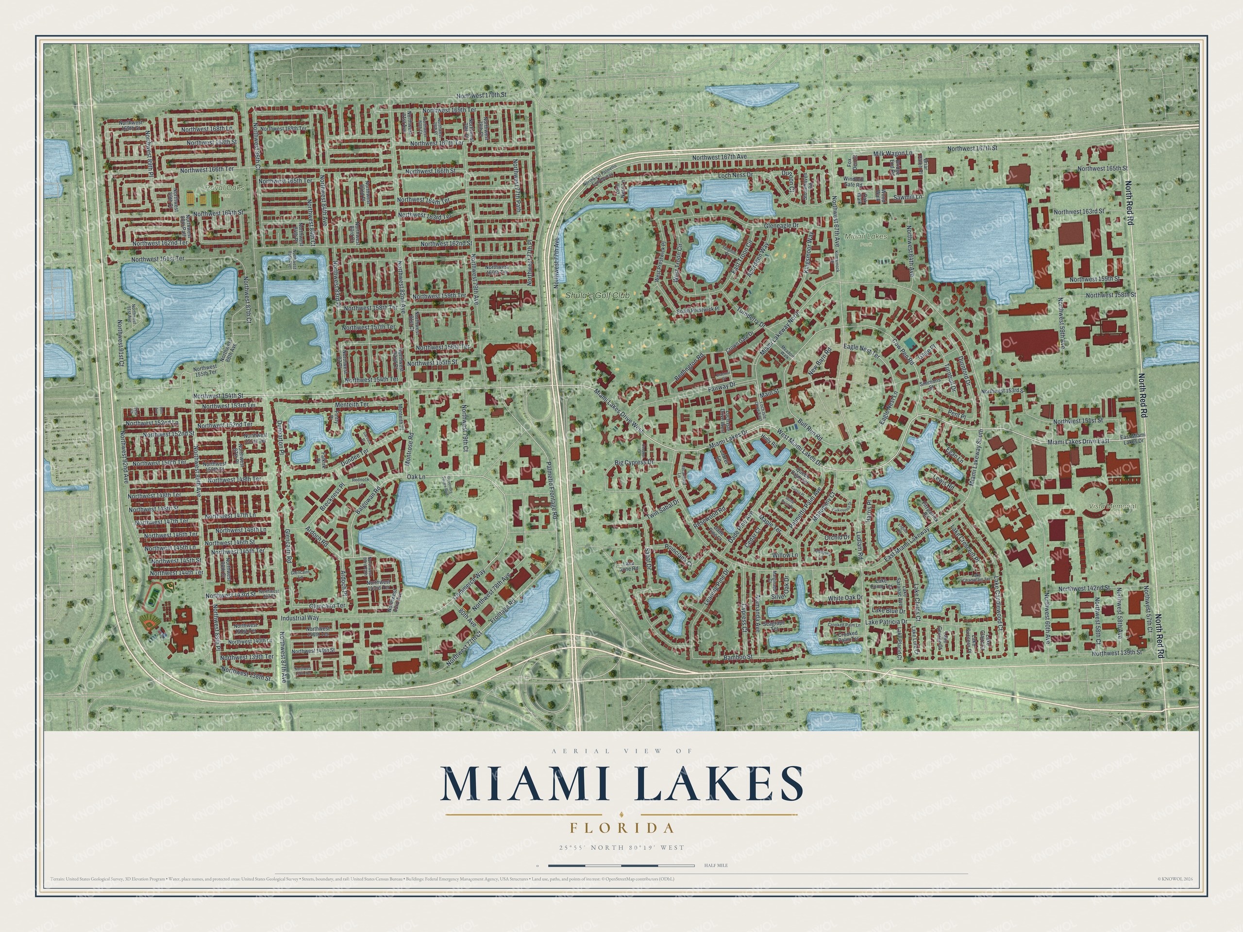 Watermarked full-map preview of Miami Lakes, Florida