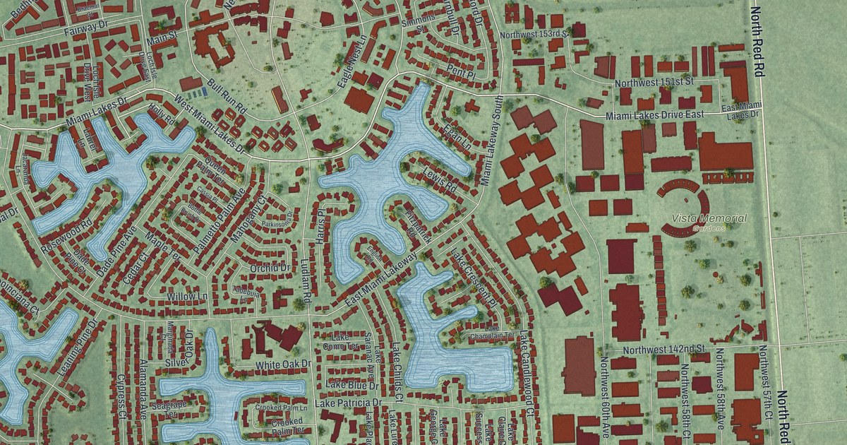 Map of Miami Lakes, Florida in 2026