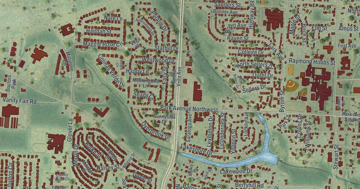 Map of Milton, Florida in 2026