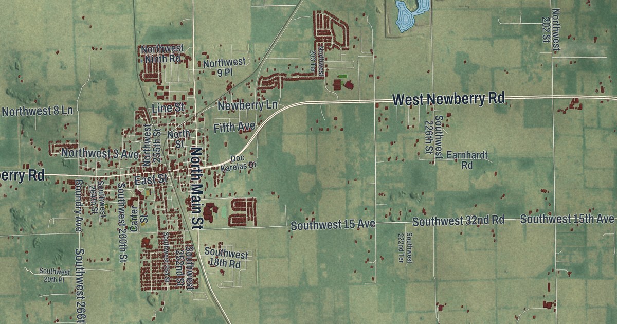Map of Newberry, Florida in 2026