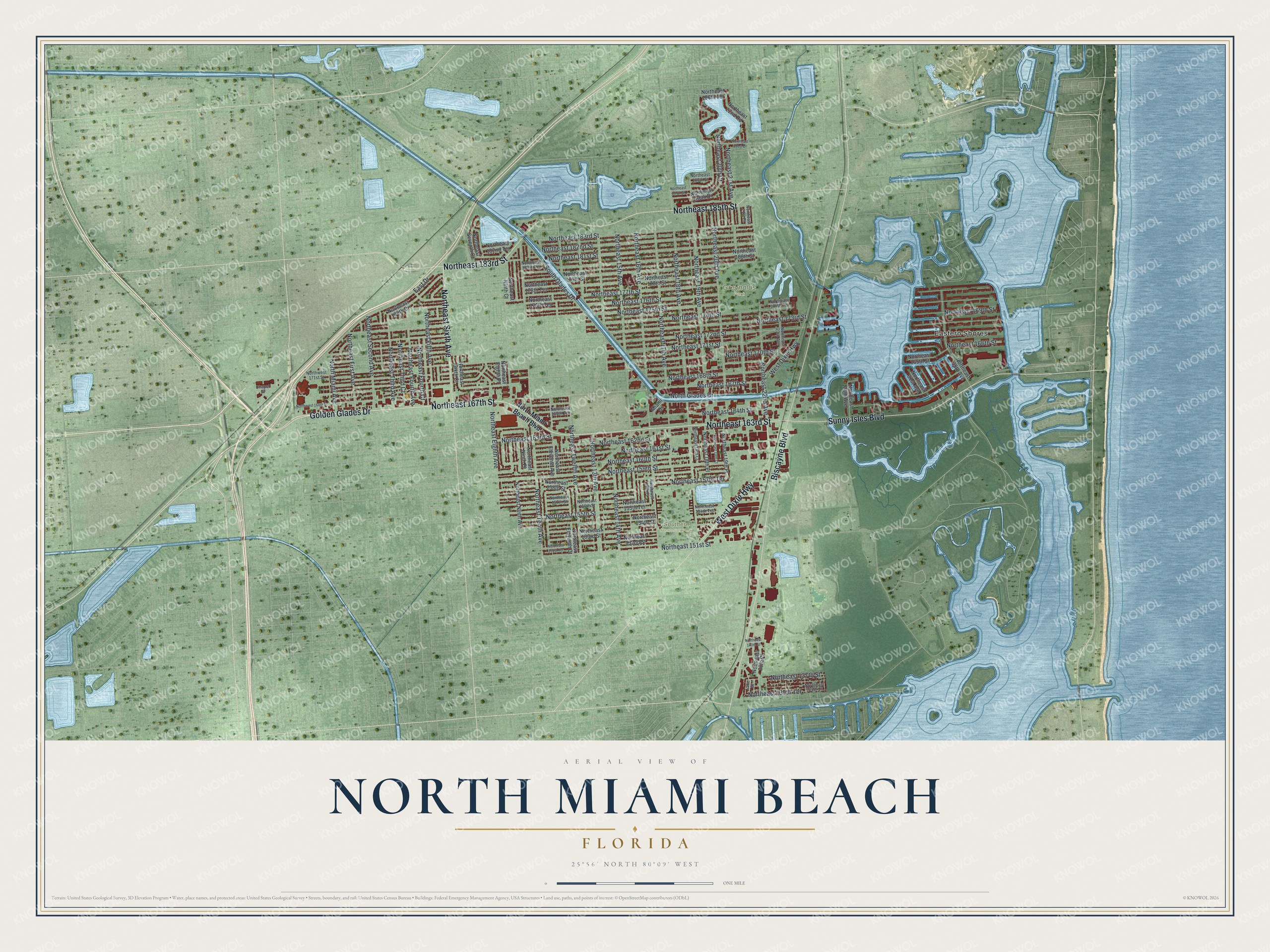 Watermarked full-map preview of North Miami Beach, Florida