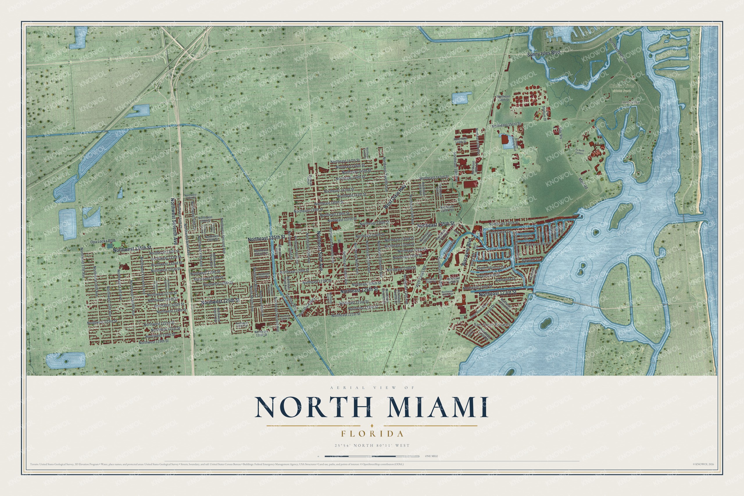 Watermarked full-map preview of North Miami, Florida
