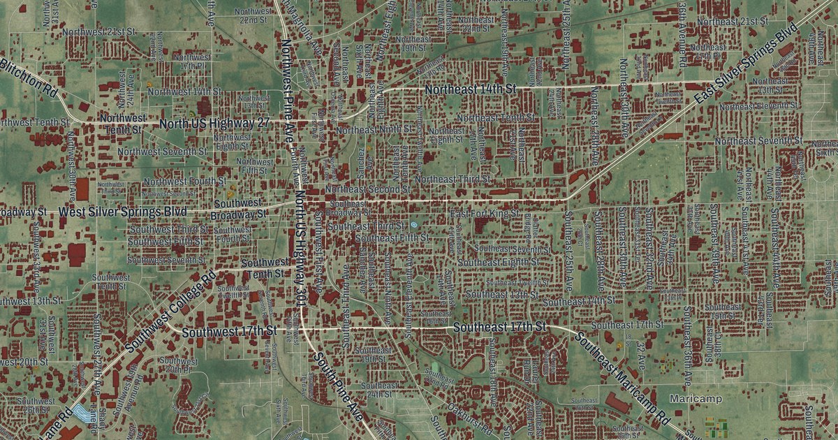 Map of Ocala, Florida in 2026