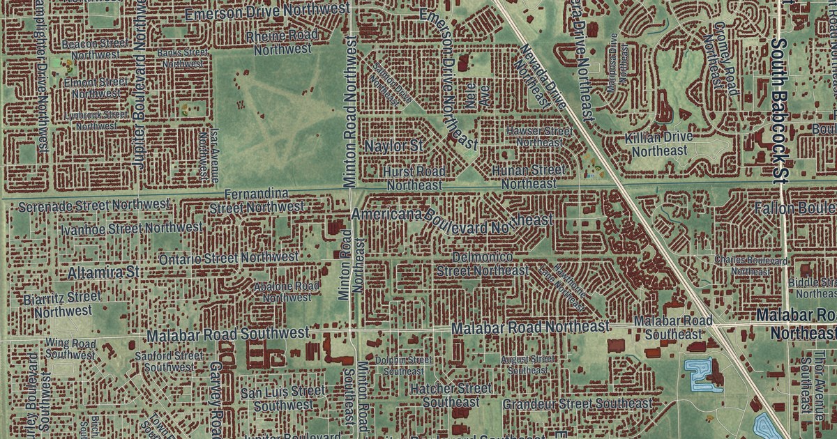 Map of Palm Bay, Florida in 2026