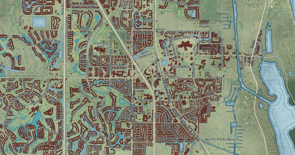 Map of Palm Beach Gardens, Florida in 2026
