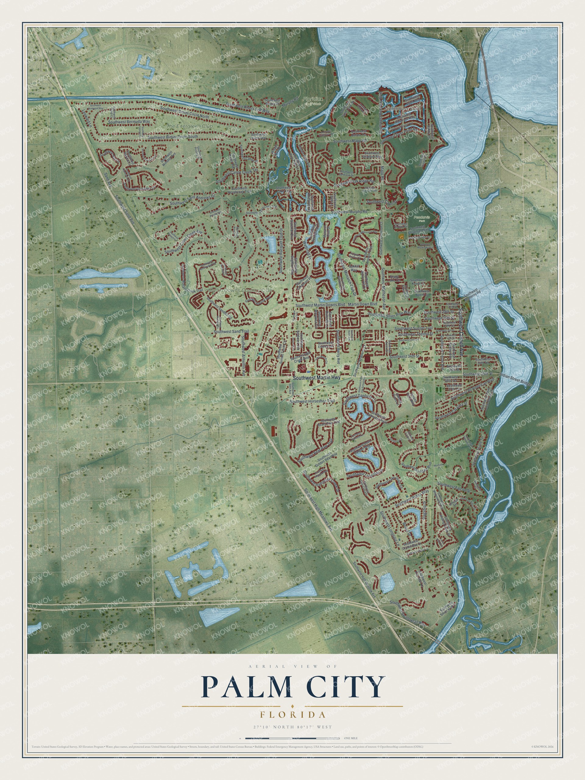 Watermarked full-map preview of Palm City, Florida