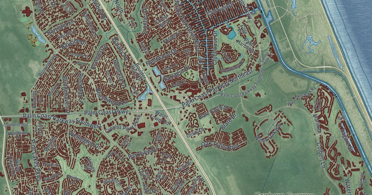 Map of Palm Coast, Florida in 2026