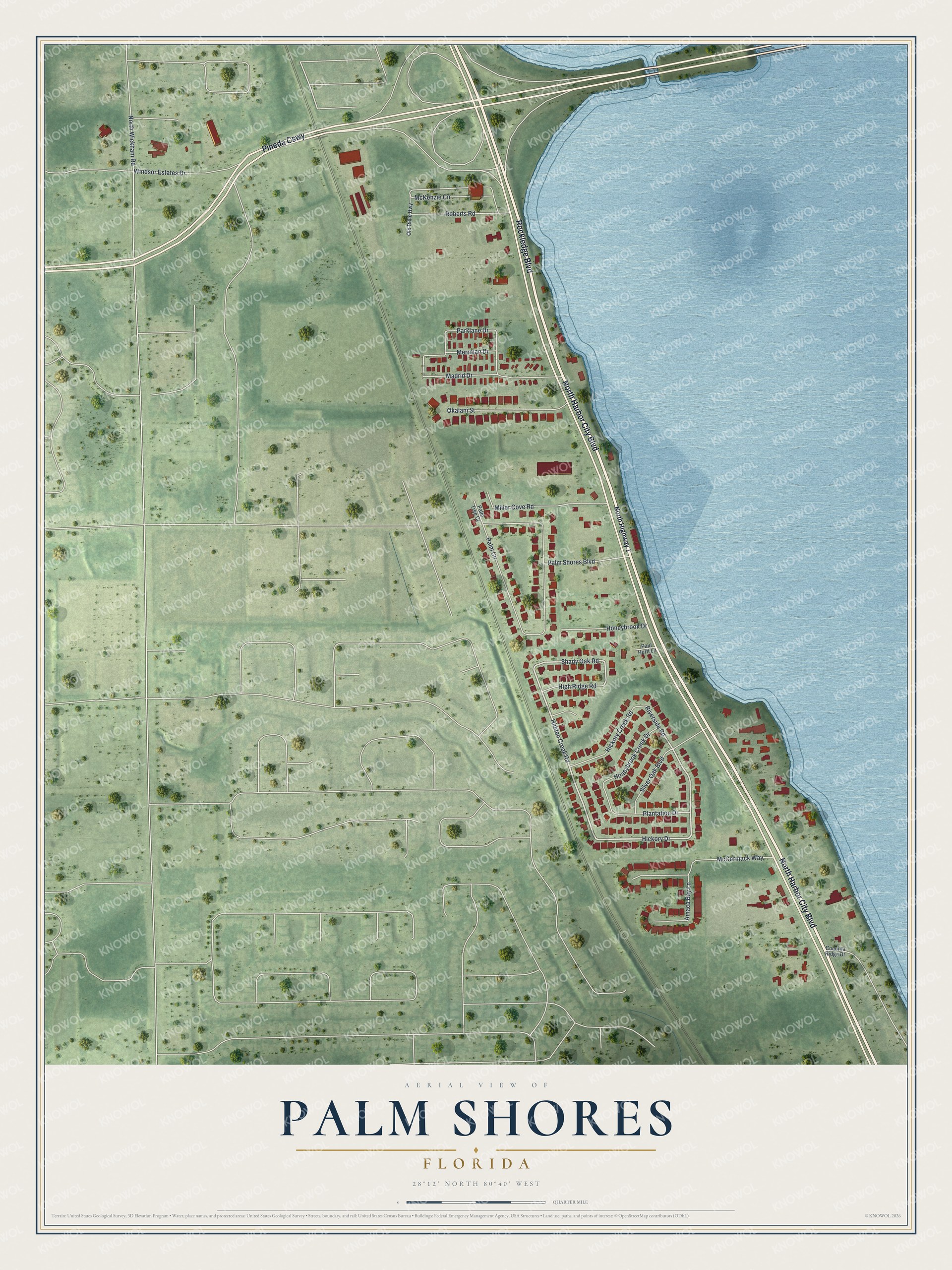 Watermarked full-map preview of Palm Shores, Florida