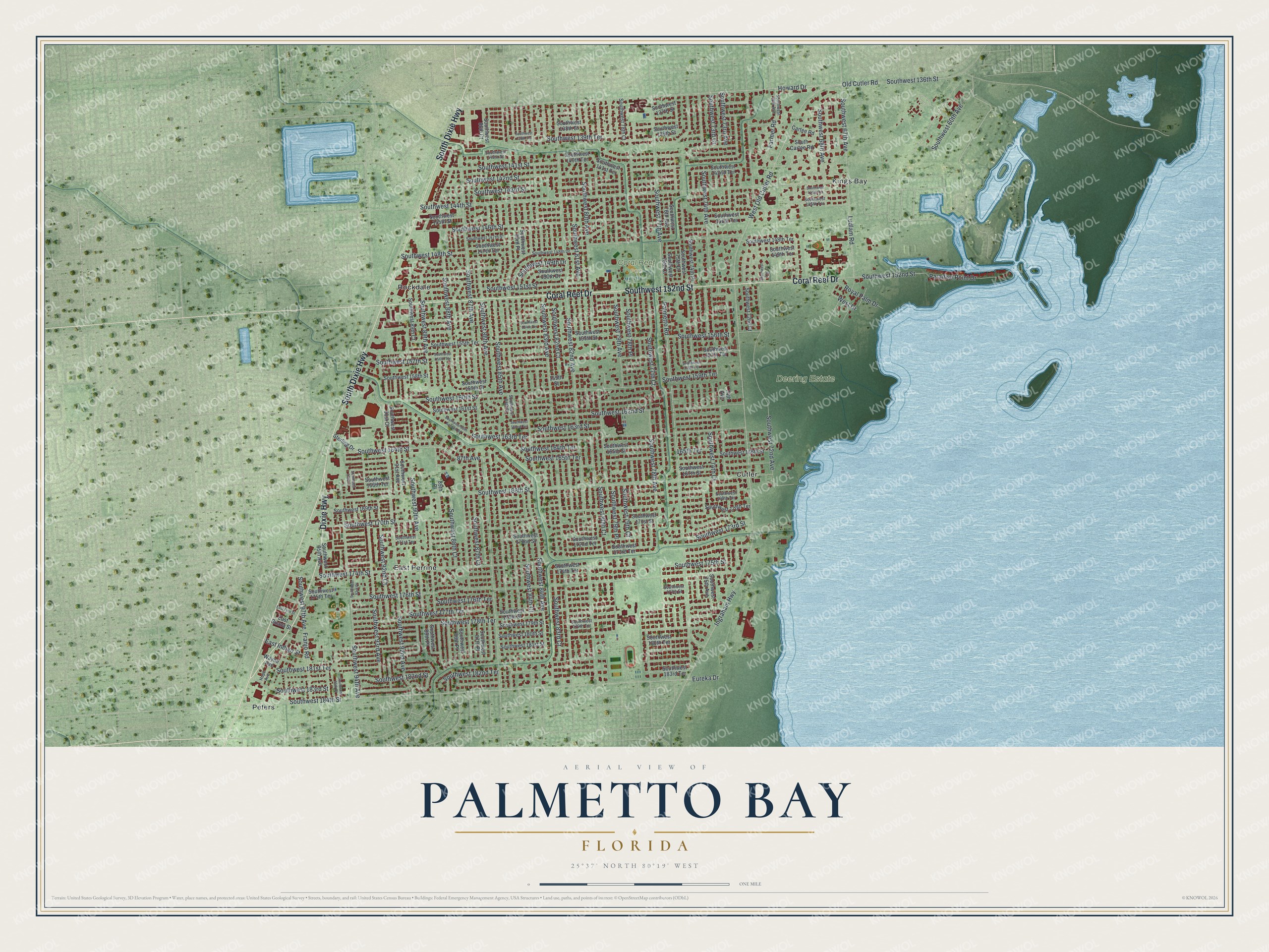 Watermarked full-map preview of Palmetto Bay, Florida