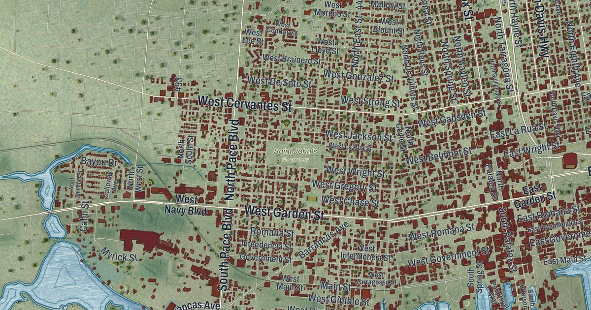 Map of Pensacola, Florida in 2026