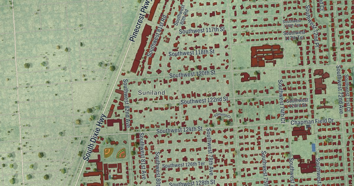 Map of Pinecrest, Florida in 2026
