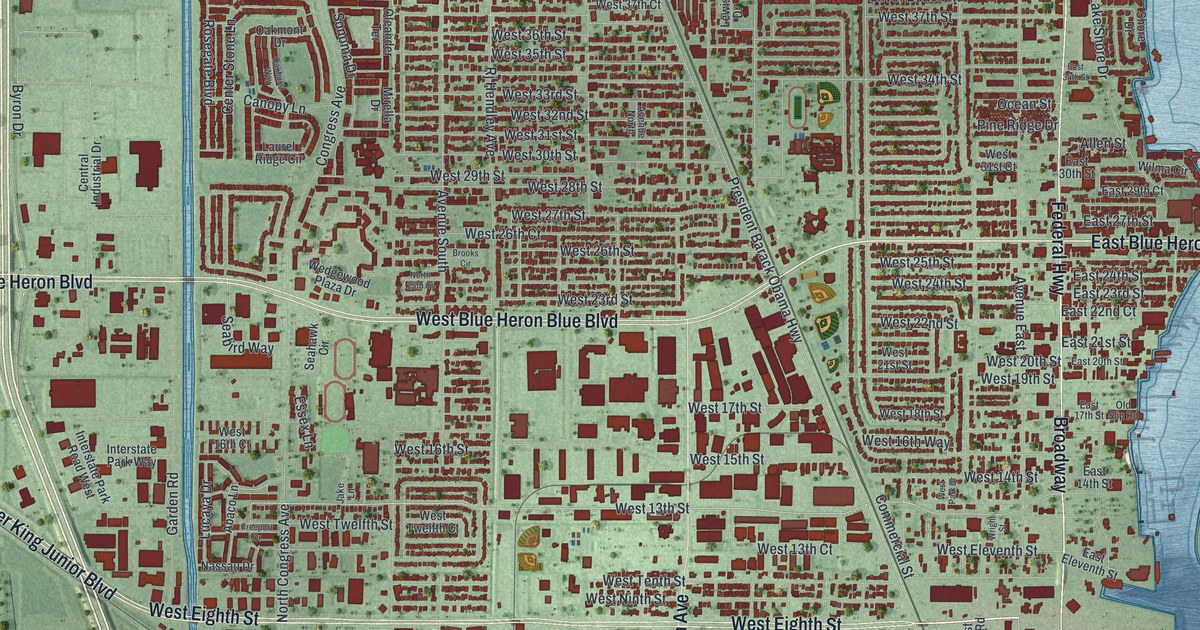 Map of Riviera Beach, Florida in 2026