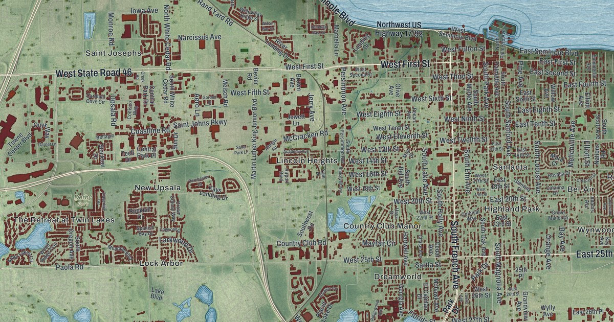 Map of Sanford, Florida in 2026